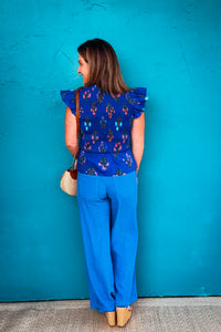 Colette Floral Smocked Ruffle Peplum Top