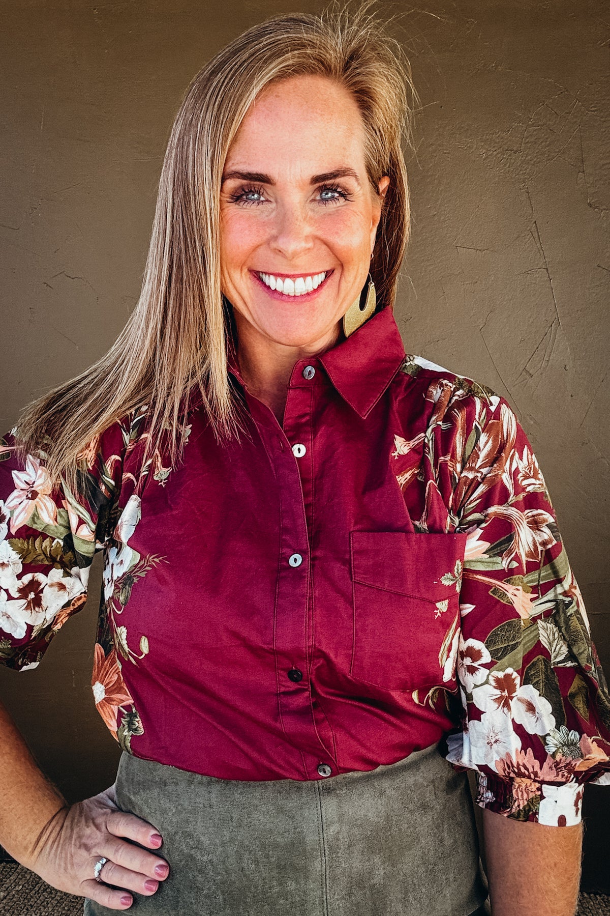 Celeste Floral Button Down Top