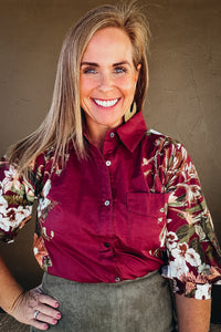 Celeste Floral Button Down Top