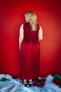 Melody Pleated Satin Skirt Dress