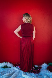 Melody Pleated Satin Skirt Dress