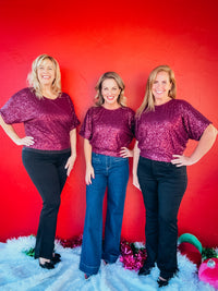 Seraphina Sequin Dolman Sleeve Top