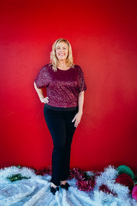 Seraphina Sequin Dolman Sleeve Top