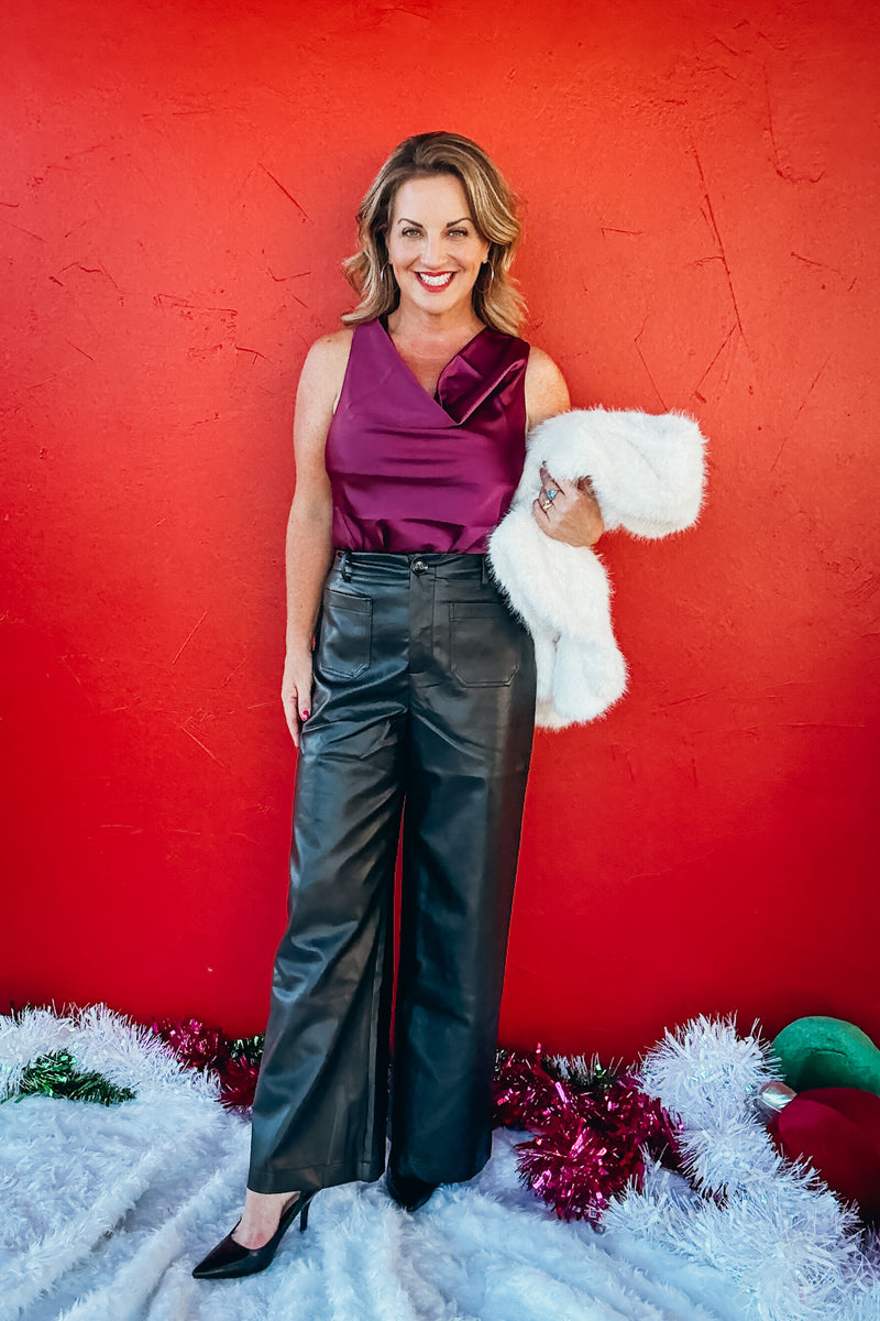 Quinn Faux Leather Wide Leg Pants