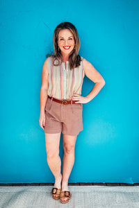 Indie Multi Color Striped Gauze Top