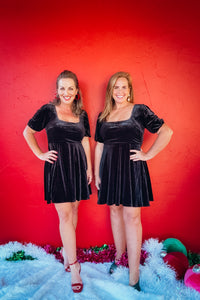 Poppy Skater Velvet Dress