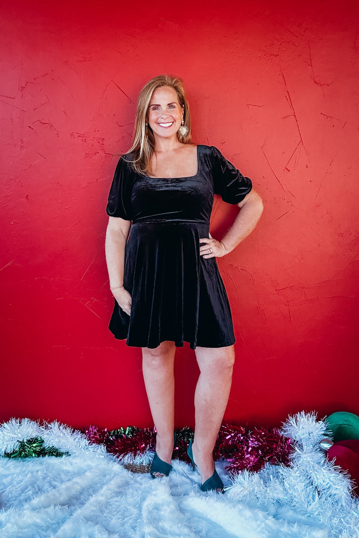 Poppy Skater Velvet Dress