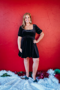 Poppy Skater Velvet Dress