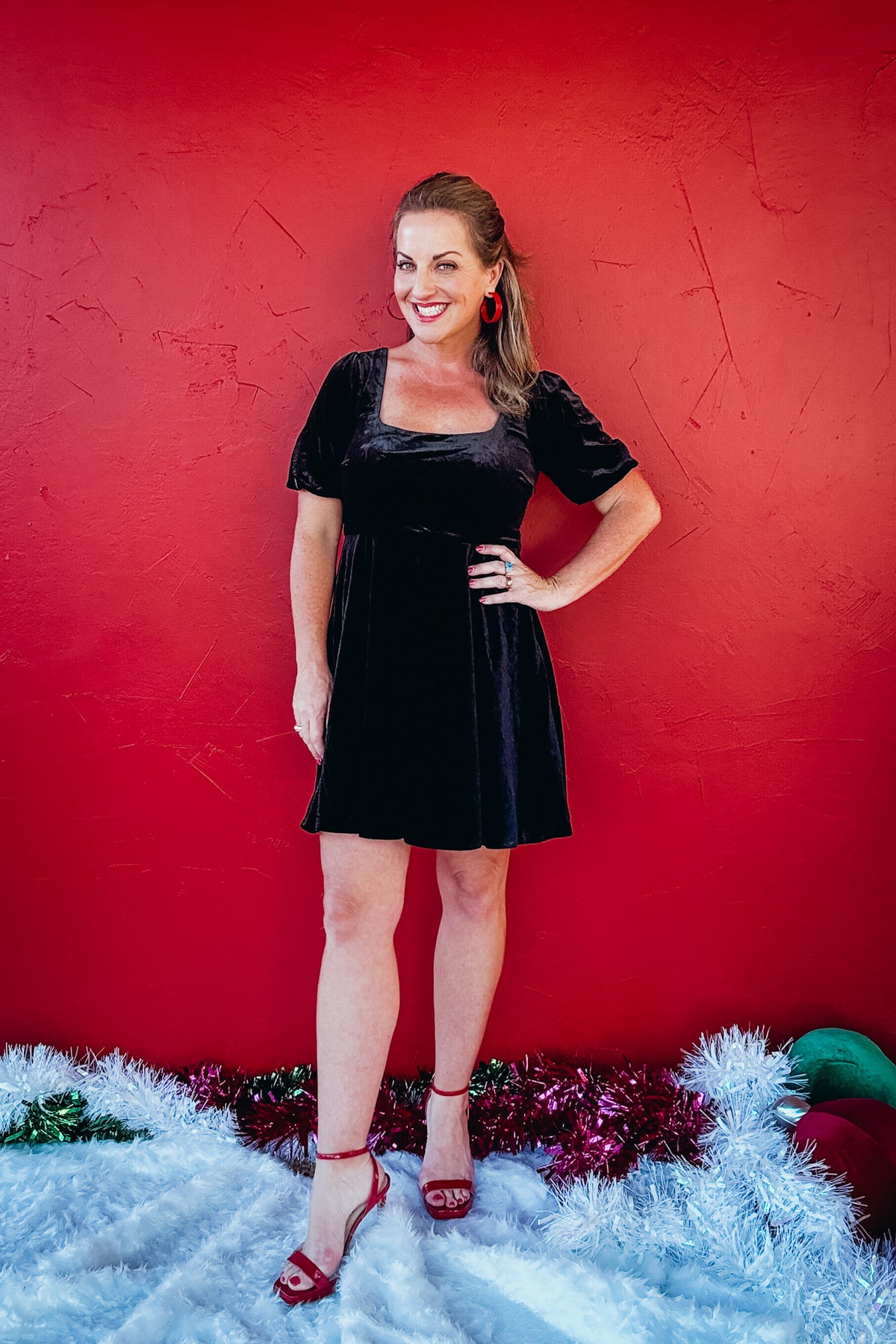 Poppy Skater Velvet Dress