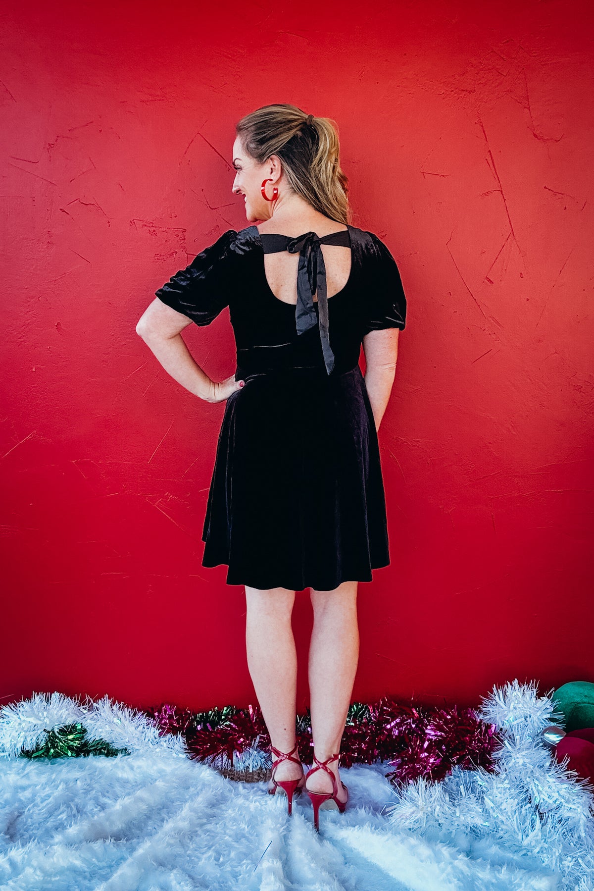 Poppy Skater Velvet Dress