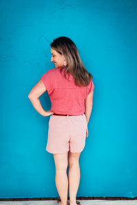 Riley Raw Edge Linen Tee