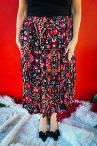 Boho Noel Midi Skirt