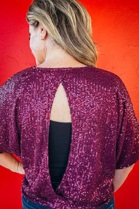 Seraphina Sequin Dolman Sleeve Top