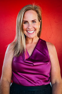 Bianca Satin Cowl Neck Top