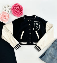 Varsity Jacket With Snap Button Closure