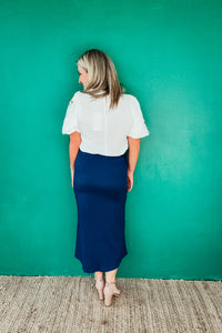 Olivia Embroidered Balloon Sleeve Cotton Gauze Blouse