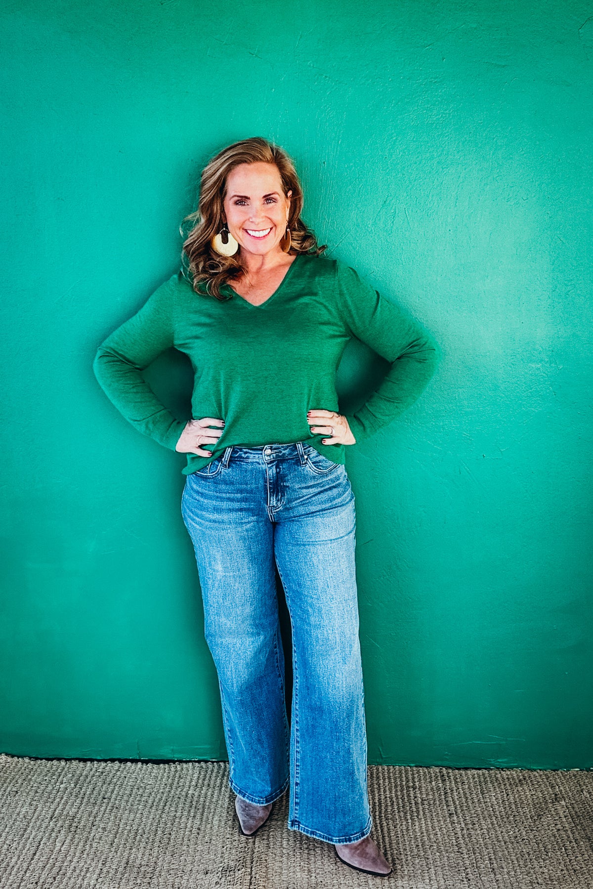 Lucy Lightweight Green Sweater