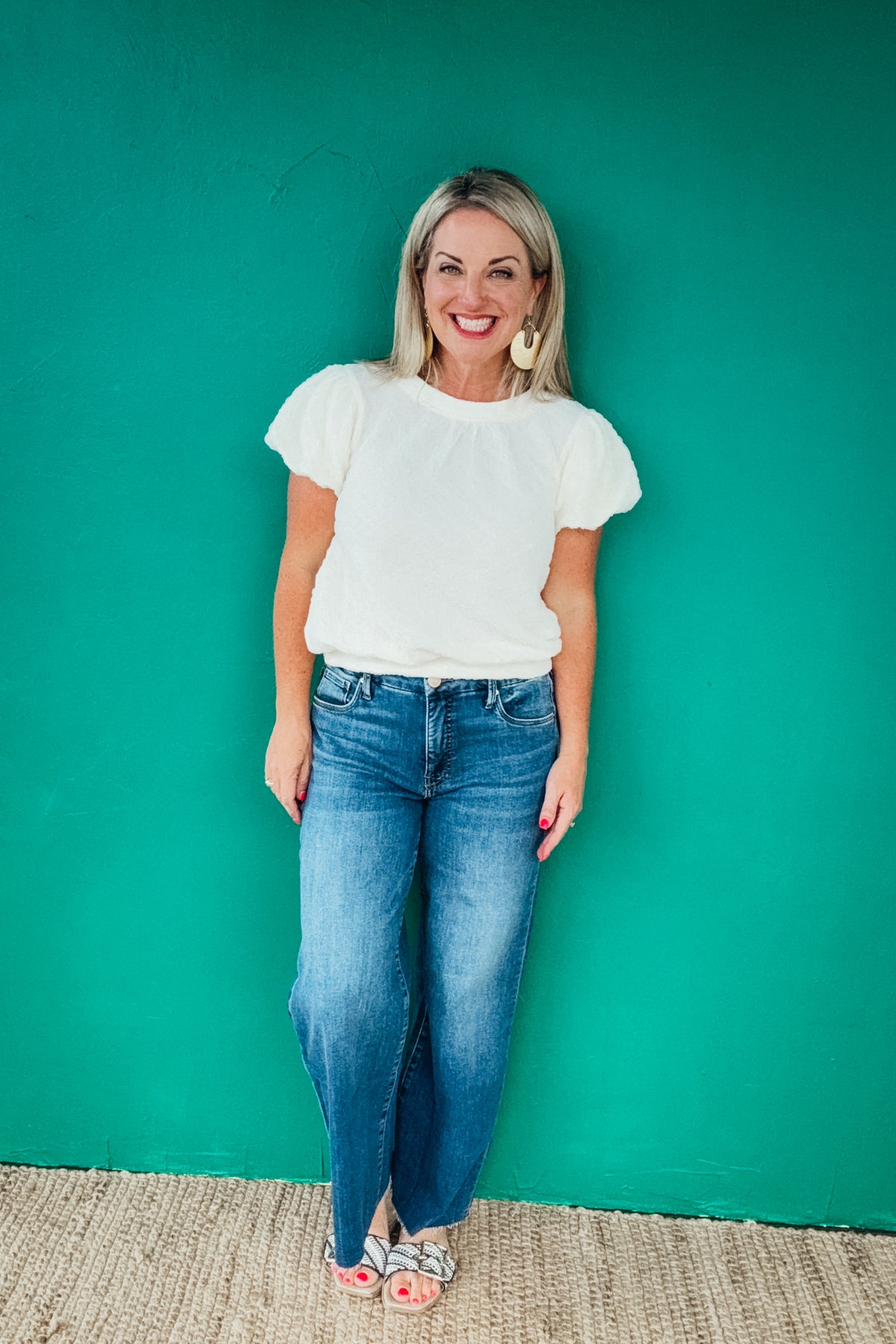 Meg Fab Ab Wide Leg Raw Hem Jeans by Kut from the Kloth