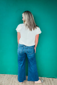 Genevieve Short Bubble Sleeve Textured Top