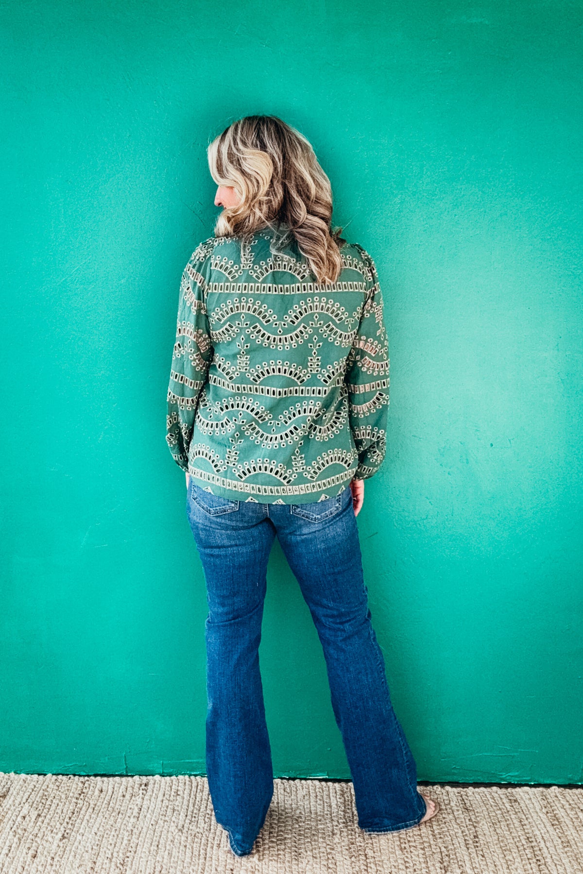 Vera Eyelet Long Sleeved Top