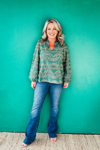 Vera Eyelet Long Sleeved Top