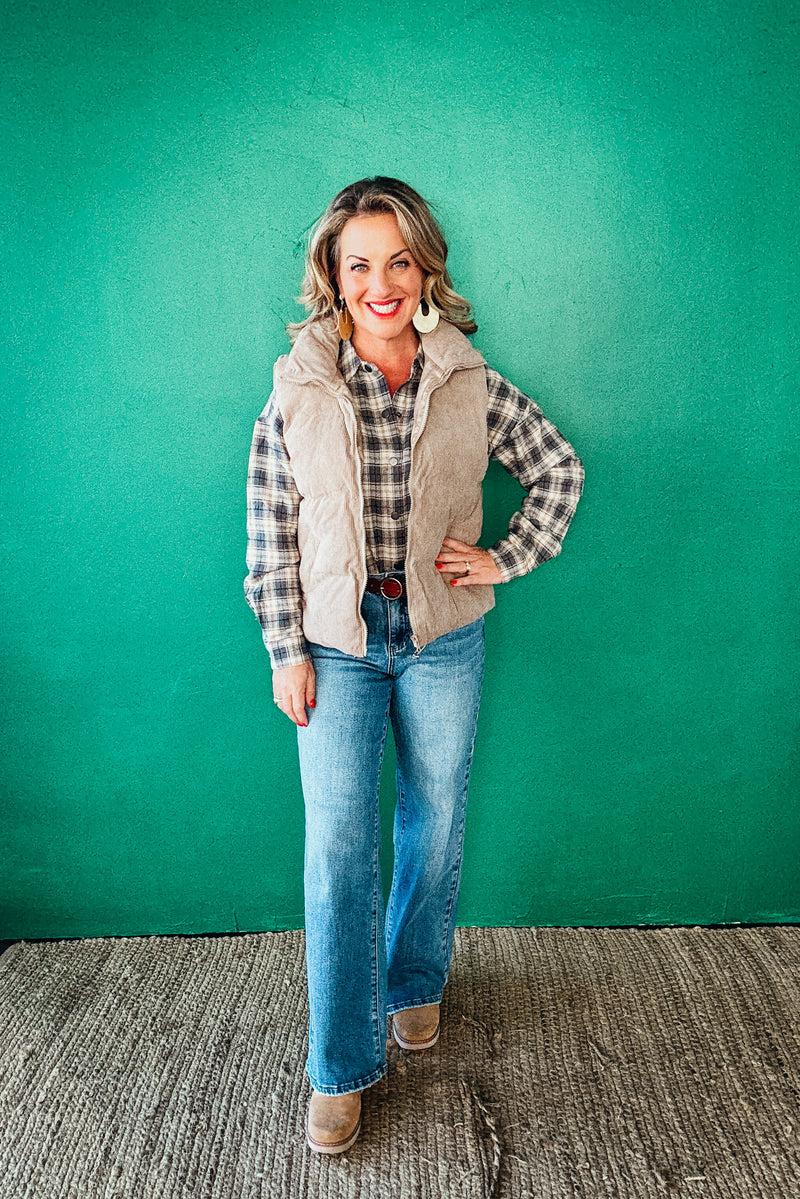 Chelsea Corduroy Quilted Puffer Vest