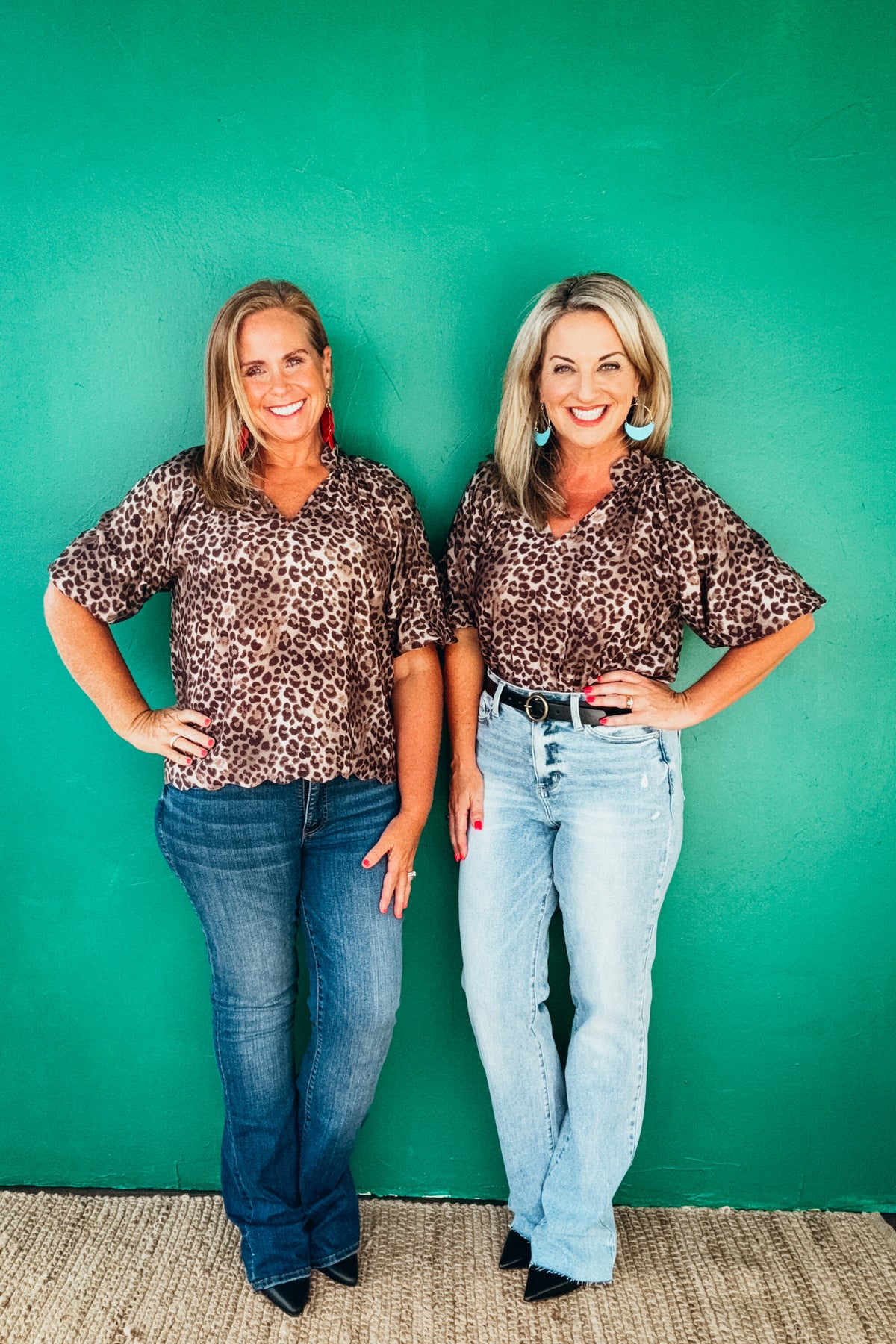 Farah Bubble Sleeved Animal Print Blouse