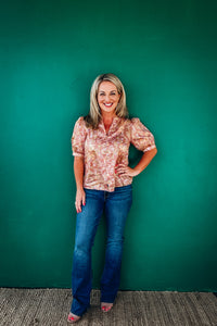 Danielle Button Down Floral Woven Top