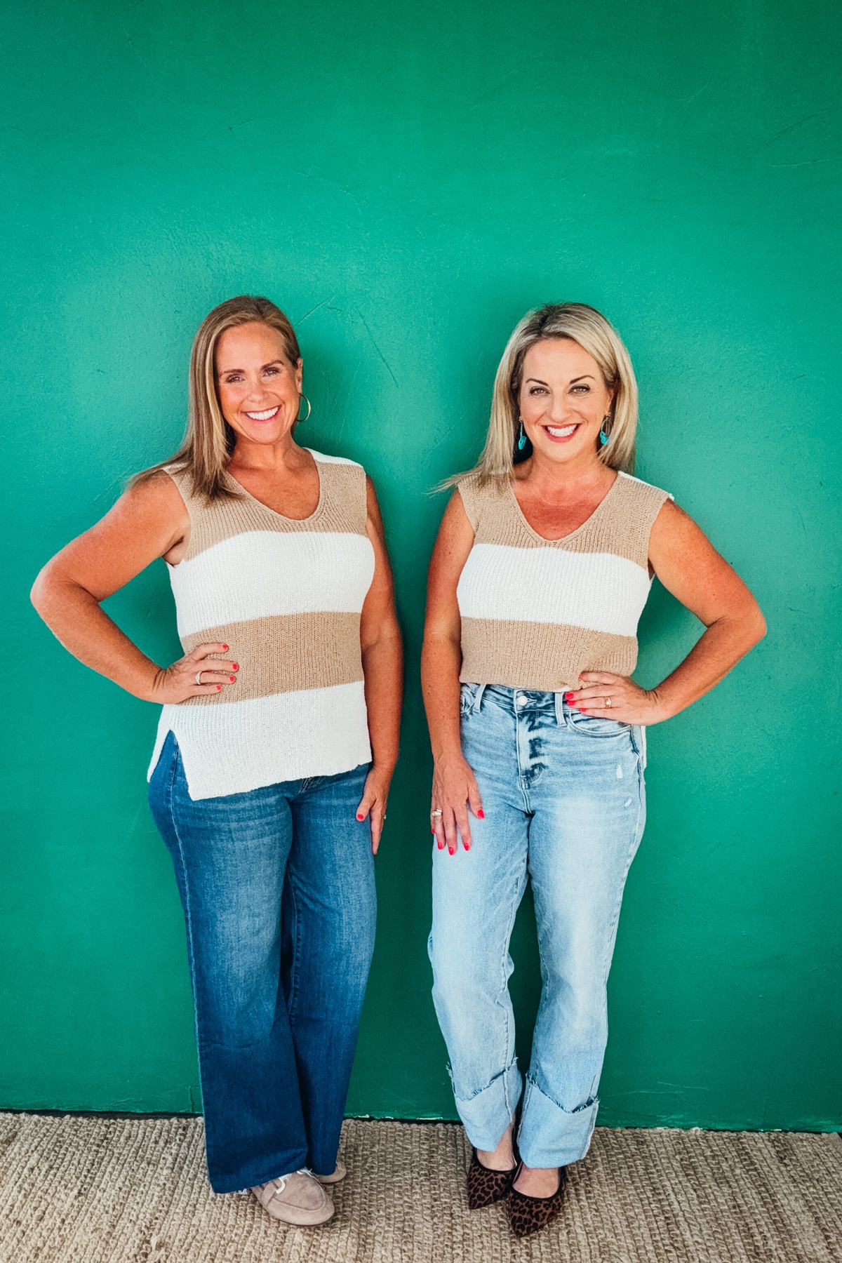 Berniece Scoop Neck Striped Sweater Tank