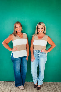 Berniece Scoop Neck Striped Sweater Tank