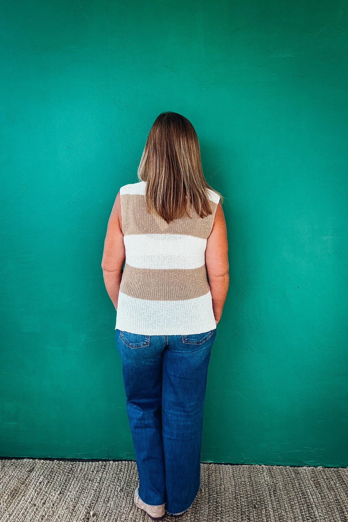 Berniece Scoop Neck Striped Sweater Tank