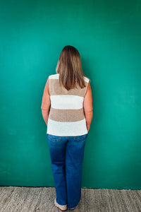 Berniece Scoop Neck Striped Sweater Tank