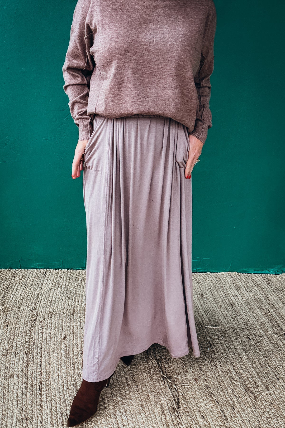 The Perfect Pocketed Maxi Skirt - Mocha