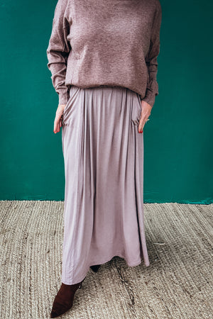 The Perfect Pocketed Maxi Skirt - Mocha