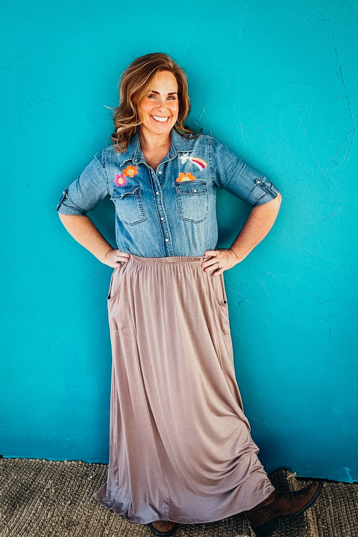 Peace & Love Embroidered Shirt