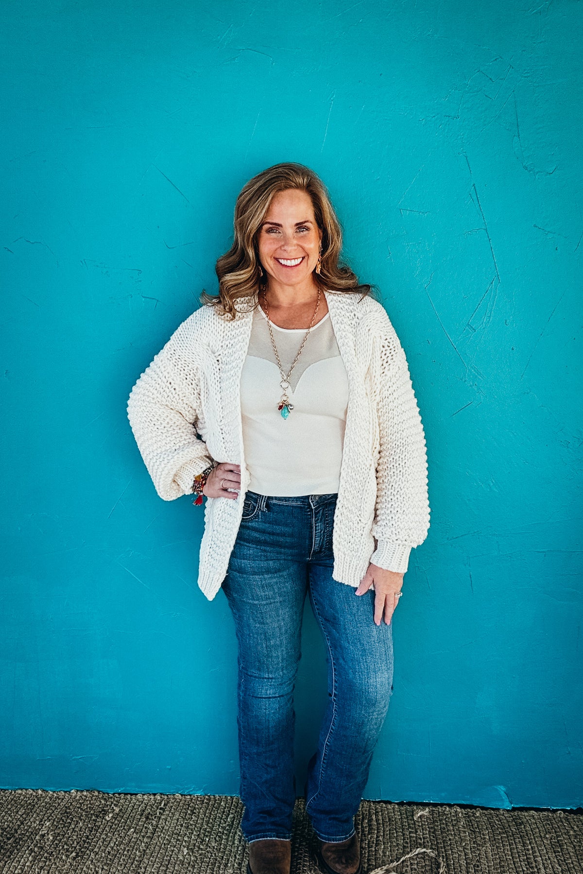 Rae Chunky Cable Knit Sweater Cardigan