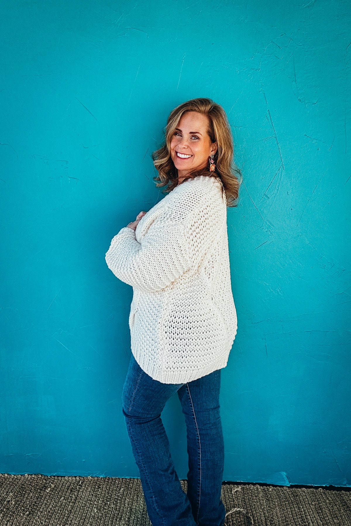 Rae Chunky Cable Knit Sweater Cardigan