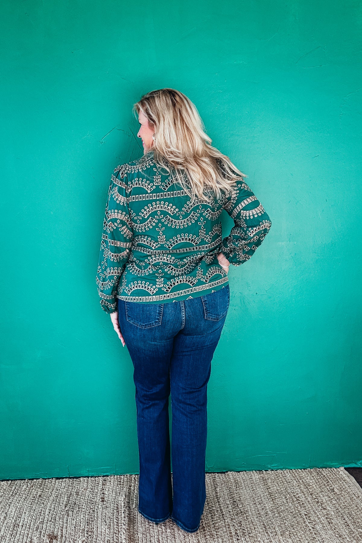 Vera Eyelet Long Sleeved Top