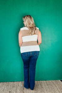 Berniece Scoop Neck Striped Sweater Tank