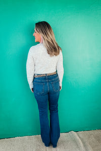 Tatum Wool Blend Melange Cropped Cardigan