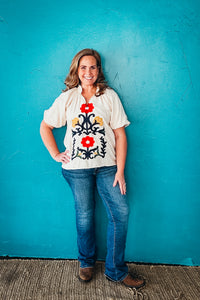 Delaney Embroidered Top