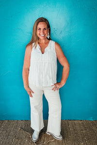 Wren Bohemian Embroidered Sheer Tank