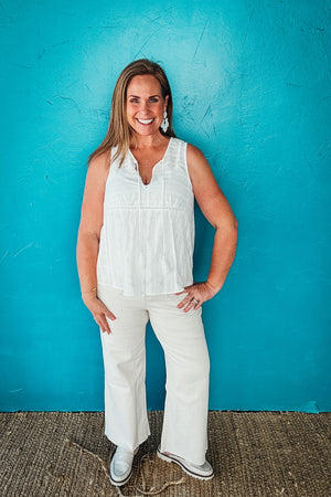 Wren Bohemian Embroidered Sheer Tank