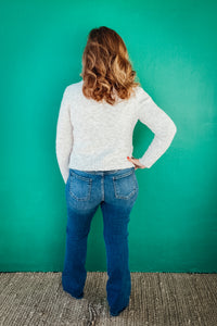 Tatum Wool Blend Melange Cropped Cardigan