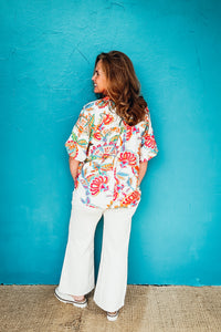 Nora Paisley Print V-Neck Top