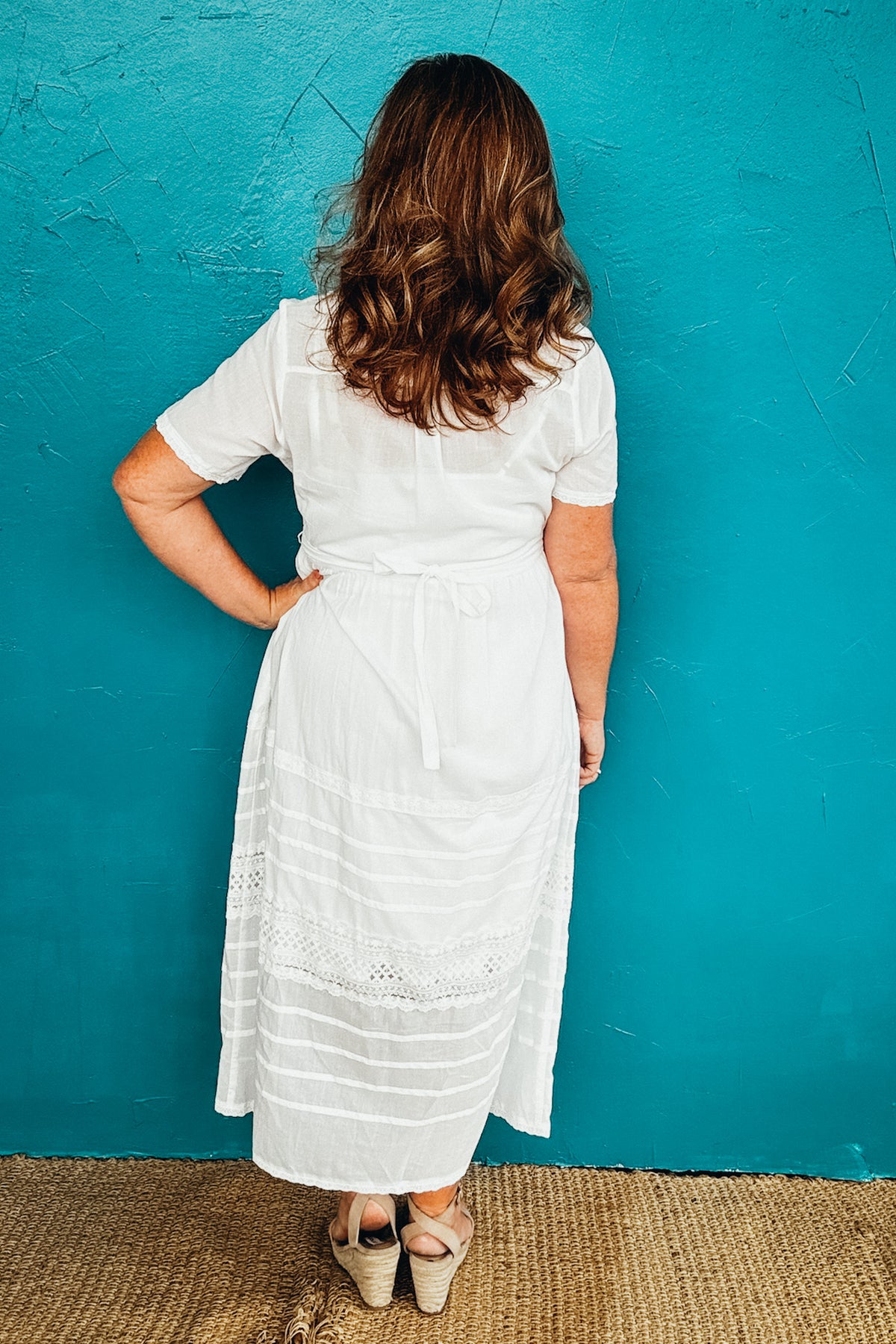 Sadie Lace-trimmed Button-down Cotton Midi Shirt Dress