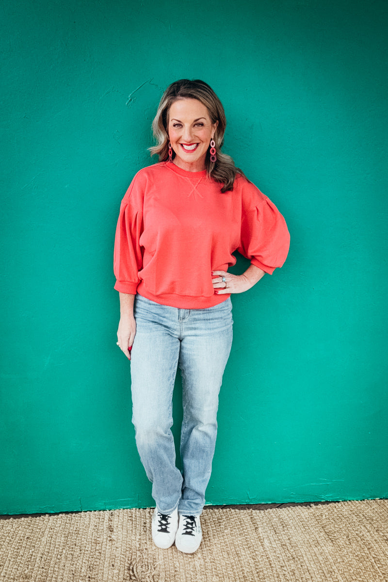 Blake Crewneck 3/4 Sleeve Length Pullover