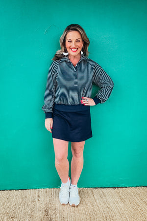 Shanna Sporty Tennis Skirt in Navy