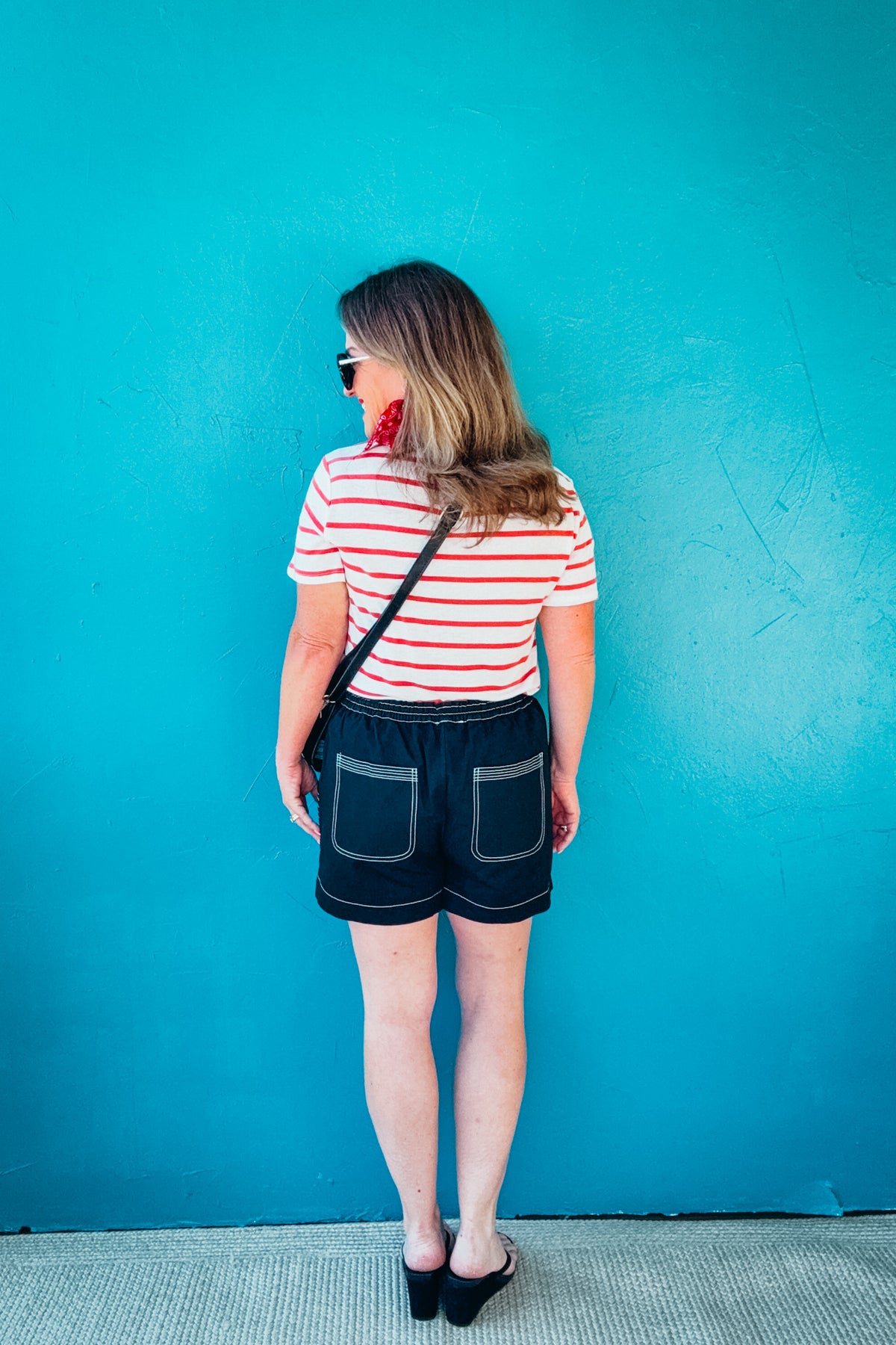 Tracy Cotton Linen Blend Relaxed Fit Striped T-shirt