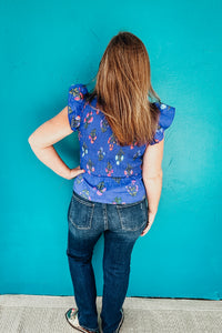 Colette Floral Smocked Ruffle Peplum Top